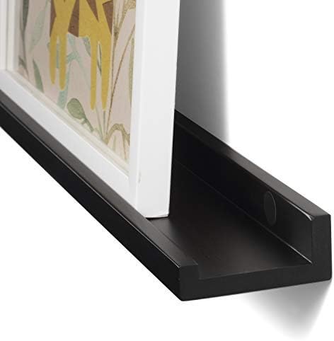 Wallniture Denver 46" Black Floating Shelf for Wall Collage, Picture Ledge Shelf for Living Room Decor