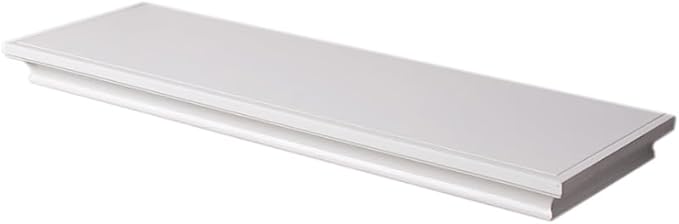 AHDECOR White Floating Shelves Wall Mounted, Deeper Wall Storage Shelf for Home Décor, Super Sturdy, Easy to Install, 24” Wide, 7.75” Deep