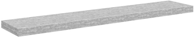 Concrete Grey Floating Wall Shelf with Invisible Mounting System, 4-Piece Honeycomb MDF Wall Mounted Shelf Set for Modern Interiors, Minimalist Design and Durable Storage