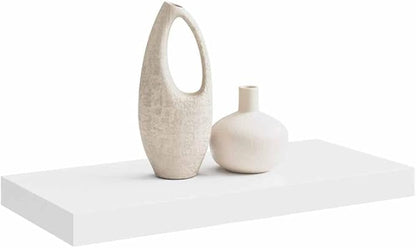 White Honeycomb Floating Wall Shelf, MDF and Metal Construction, 19.7 x 9.1 x 1.5 Inches, Modern Storage Display for Home Decor