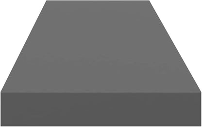 High Gloss Grey Honeycomb MDF Floating Wall Shelf 35.4 in x 9.3 in x 1.5 in, Modern Storage and Display Unit for Home or Office Decor