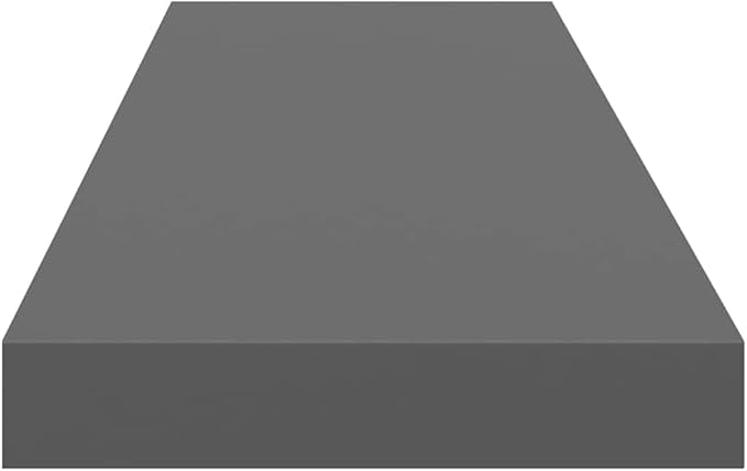 High Gloss Grey Honeycomb MDF Floating Wall Shelf 35.4 in x 9.3 in x 1.5 in, Modern Storage and Display Unit for Home Office Decor, Durable Engineered Board with Sleek Design