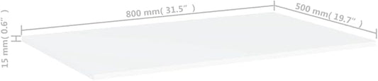 Set of 4 Wall Mounted Floating Shelves, 31.5 x 19.7 inch White Engineered Wood Storage Shelves for Living Room, Bedroom, and Home Office Organization