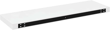 High Gloss White Floating Wall Shelf with Invisible Mounting System, 31.5 Inch Long and 9.3 Inch Wide, Durable MDF Construction for Modern Home Decor and Display Storage