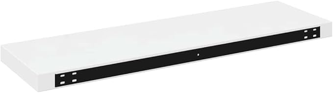 High Gloss White Floating Wall Shelf with Invisible Mounting System, 31.5 Inch Long Honeycomb MDF Modern Display Shelf for Living Room, Durable and Functional Storage Solution