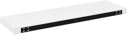 High Gloss White Floating Wall Shelf with Invisible Mounting System, 31.5 Inch Long and 9.3 Inch Wide, Durable MDF Construction for Modern Home Decor and Display Storage