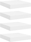 White Honeycomb MDF Floating Wall Shelf Set of 4 with Invisible Mounting, Metal Brackets, Modern Matte Finish for Home Decor and Storage