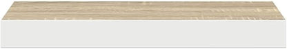 Floating Wall Shelf Oak and White Honeycomb MDF Metal 19.7x9.1 in, Modern Storage for Living Room Office, Durable Space-Saving Display Unit with Easy Installation Mounting