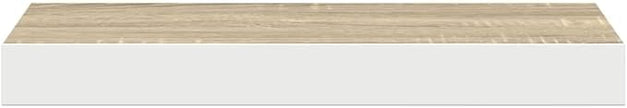 Floating Wall Shelf Oak and White Honeycomb MDF Metal 19.7x9.1 in, Modern Storage for Living Room Office, Space-Saving Display Unit, Durable Easy Installation with Mounting