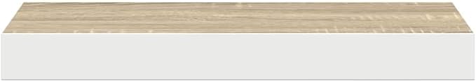 Set of 2 Floating Wall Shelves Oak White Honeycomb MDF Modern Minimalist Storage Display Metal Brackets