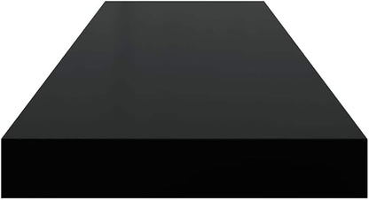 Black Honeycomb MDF Metal Floating Wall Shelf Set of 4, Modern Matte Finish for Living Room Office Bedroom, Stylish Display Storage, Durable Engineered Board, Space-Saving
