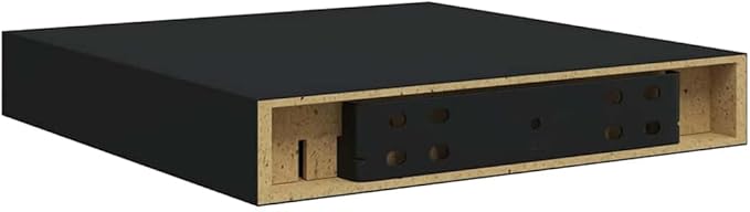 Black Honeycomb MDF Metal Wall Mounted Shelf 4 Pieces Set, Modern Floating Shelves for Home Decor, Space Saving Storage Solution, Easy Installation with Included Hardware