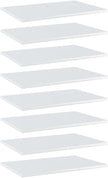 Set of 8 Wall Mounted Floating Shelves, 23.6 x 15.7 inch High Gloss White Engineered Wood Display Shelves, Modern Minimalist Storage Organizer for Living Room and Bedroom