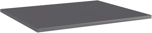 Set of 8 High Gloss Gray Floating Shelves, 23.6x19.7 Inch Wall Mounted Storage Shelving Unit for Living Room, Modern Engineered Wood Display Ledge