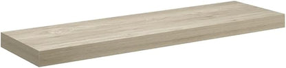 Set of 4 Oak Floating Wall Shelves, Modern Minimalist Honeycomb MDF and Metal Medium Shelves for Home Decor and Storage
