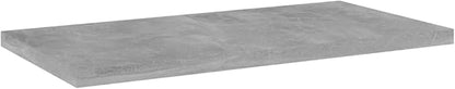 Set of 4 Wall Mounted Floating Shelves, 15.7 x 7.9 Inch Concrete Grey Engineered Wood Storage Boards for Bedroom, Living Room, and Office Decor