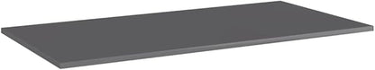 Set of 4 Wall Mounted Floating Shelves, 39.4x19.7 Inch Modern High Gloss Gray Engineered Wood Bookshelves for Living Room Bedroom Storage Display