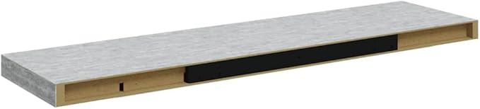 Gray Honeycomb MDF Floating Wall Shelf 35.4 Inches Long with Metal Mounting Hardware for Modern Home Storage and Display