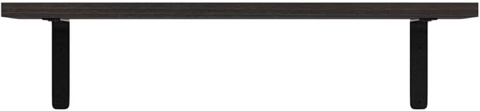 RICHER HOUSE Floating Shelves for Wall Décor, Rustic Wood Wall Mounted Shelves for Bedroom Set of 5, Farmhouse Shelf for Bathroom, Hanging Shelves for Storage - Deep Brown