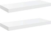 High Gloss White Floating Wall Shelf Set of 2, Honeycomb MDF and Metal Modern Display Shelves for Home Decor, Sturdy Storage Solution with High Weight Capacity for Living
