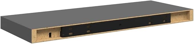 Glossy Gray Honeycomb Floating Wall Shelf Set of 2, Modern MDF and Metal Shelves for Home Storage and Display