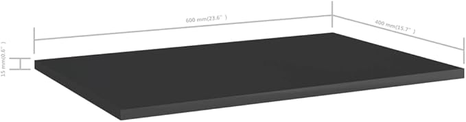 8-Piece Wall Mounted Floating Shelves Set, High Gloss Black Engineered Wood Shelving Unit for Living Room, Bedroom, Kitchen Storage and Wall Decor