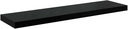 High Gloss Black Floating Wall Shelf Honeycomb MDF Metal Modern Design Compact Storage Display