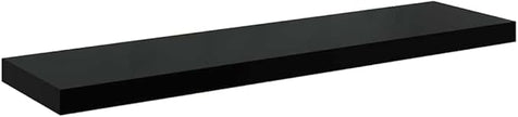 High Gloss Black Honeycomb Floating Wall Shelf with Metal Brackets for Modern Storage and Display, Compact MDF Shelf for Living Room Office Bedroom Decor