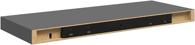 High Gloss Grey Floating Wall Shelf with Honeycomb MDF and Metal Frame, Modern Design for Living Room Bedroom Office Decor, 4-Piece Set, Easy Installation, Strong Weight