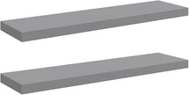 Gray Honeycomb MDF Floating Wall Shelf Set of 2 with Metal Frame, Large Modern Shelves for Display and Organization, Durable Storage Solution for Living Room Bedroom Office