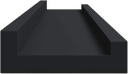 Black Frame Ledge Shelf Set of 2, 31.5 Inch Wall Mounted MDF Shelves for Photos and Decor, Modern Display Storage with Lacquered Finish
