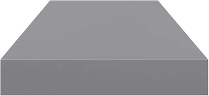 Gray Honeycomb MDF and Metal Medium Floating Wall Shelf Set of 2, Modern Matte Finish for Living Room Bedroom Office Storage and Display