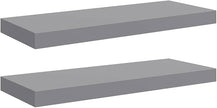 Gray Honeycomb MDF Metal Medium Floating Wall Shelf Set of 2, Modern Matte Finish Storage Display Shelves for Living Room Bedroom Office
