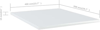 Set of 4 Floating Wall Shelves, Modern High Gloss White Engineered Wood Display Shelves for Living Room, Bedroom and Office, 15.7 x 15.7 inch