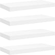 White Honeycomb MDF Metal Medium Floating Wall Shelves Set of 4, Modern Minimalist Display Storage for Books and Decor, Easy Installation with Hardware, Durable Space-Saving