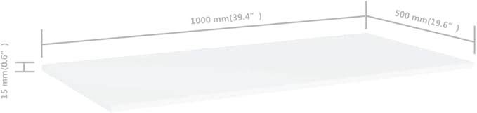 Set of 4 Wall Mounted Floating Shelves, 39.4 x 19.7 Inch Rectangular Engineered Wood Shelving Units for Bedroom, Living Room, Modern Matte White Storage