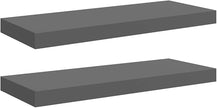Glossy Gray Honeycomb MDF and Metal Floating Wall Shelf Set of 2, Modern Storage for Books and Decor, Sturdy Design with High-Gloss Finish