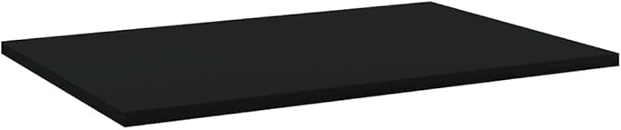 Set of 8 Floating Shelves, 23.6 x 15.7 Inch Engineered Wood Storage Boards for Wall Mounting, Matte Black Decorative Shelving for Living Room, Kitchen, and Office Organization