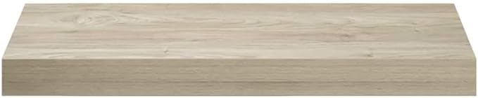 Floating Wall Shelf Oak Honeycomb MDF 19.7 x 9.1 x 1.5 Inches Modern Minimalist Invisible Mounting Durable Display