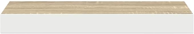 Wall Shelf Set of 4 Oak and White Honeycomb MDF Metal Medium Floating Shelves for Modern Home Storage and Display