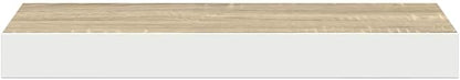Wall Shelf Set of 2 Oak and White Honeycomb MDF and Metal Floating Shelves for Modern Decor and Display Storage