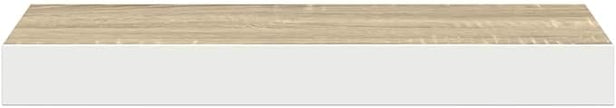Set of 2 Oak and White Floating Wall Shelves, Modern Honeycomb MDF and Metal Storage Display Unit for Living Room or Office