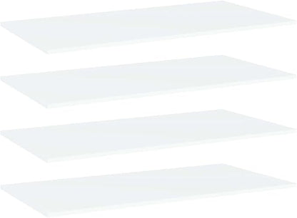 Set of 4 Wall Mounted Floating Shelves, 39.4 x 19.7 Inch Rectangular Engineered Wood Shelving Units for Bedroom, Living Room, Modern Matte White Storage