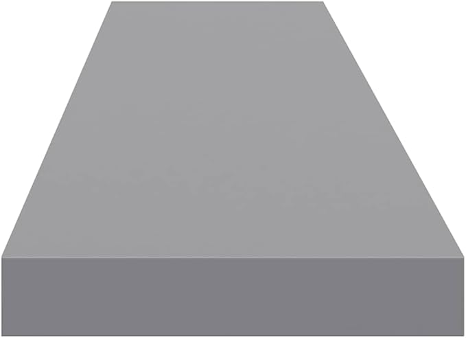 Grey Floating Wall Shelf 47.2x9.3x1.5 in, Modern Honeycomb MDF and Metal Wall Mounted Storage, Durable and Space-Saving for Home Decor and Books Display