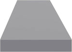 Grey Floating Wall Shelf 47.2x9.3x1.5 in, Modern Honeycomb MDF and Metal Wall Mounted Storage, Durable and Space-Saving for Home Decor and Books Display