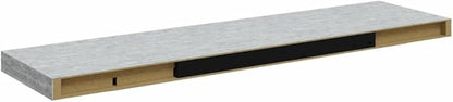 Concrete Grey Honeycomb Floating Wall Shelf Set of 2, Modern MDF and Metal Wall Mounted Shelves for Home Office Decor, 35.4 Inch Storage Display Organizer with Sturdy