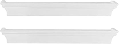 MELANNCO Arlington Floating Wall Shelves for Bedroom, Living Room, Nursery, Set of 2,14-Inch, White