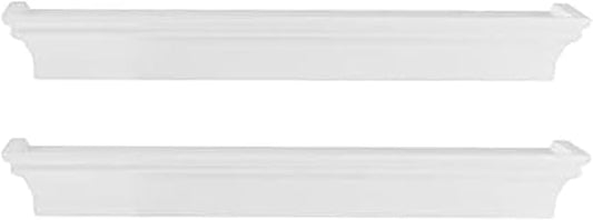 MELANNCO Arlington Floating Wall Shelves for Bedroom, Living Room, Nursery, Set of 2,14-Inch, White