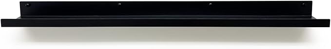 Mitus Floating Display Shelf - Wall Mounted - Modern Industrial Metal Channel Ledge Black, 36 inch