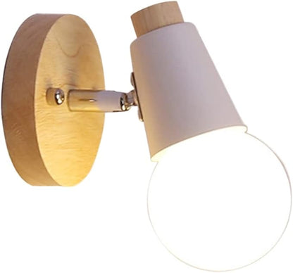 Minimalist Wall Lamp Solid Wood Base Fixture for Bedroom and Hallway Modern Loft Decor No Bulb Included Space-Saving Design for Home Lighting